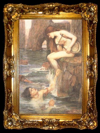 framed  John William Waterhouse The Siren (mk41), ta009-2